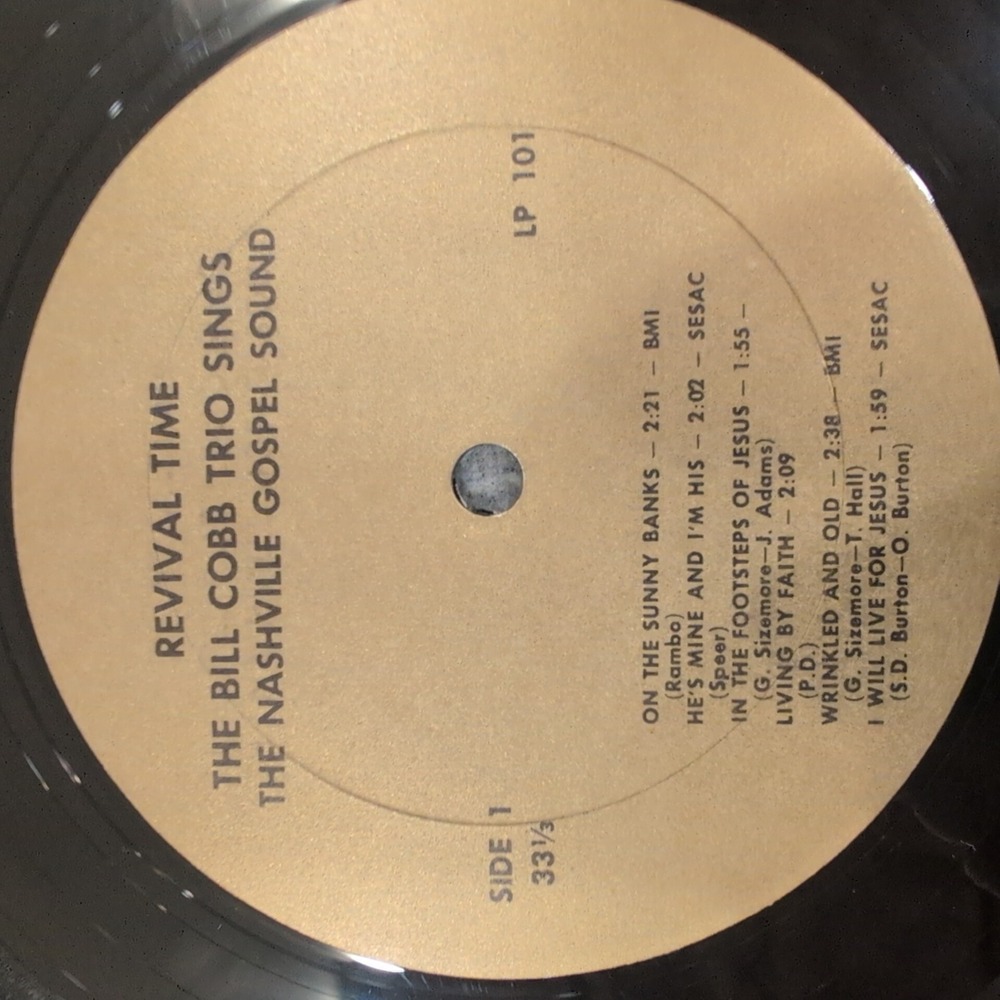 Bill Cobb Trio Nashville Gospel Sound Vinyl LP Revival Time LP 101 Mens Womens - Picture 3 of 6